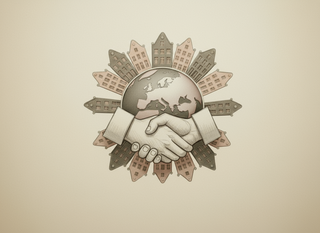 Handshake and the globe